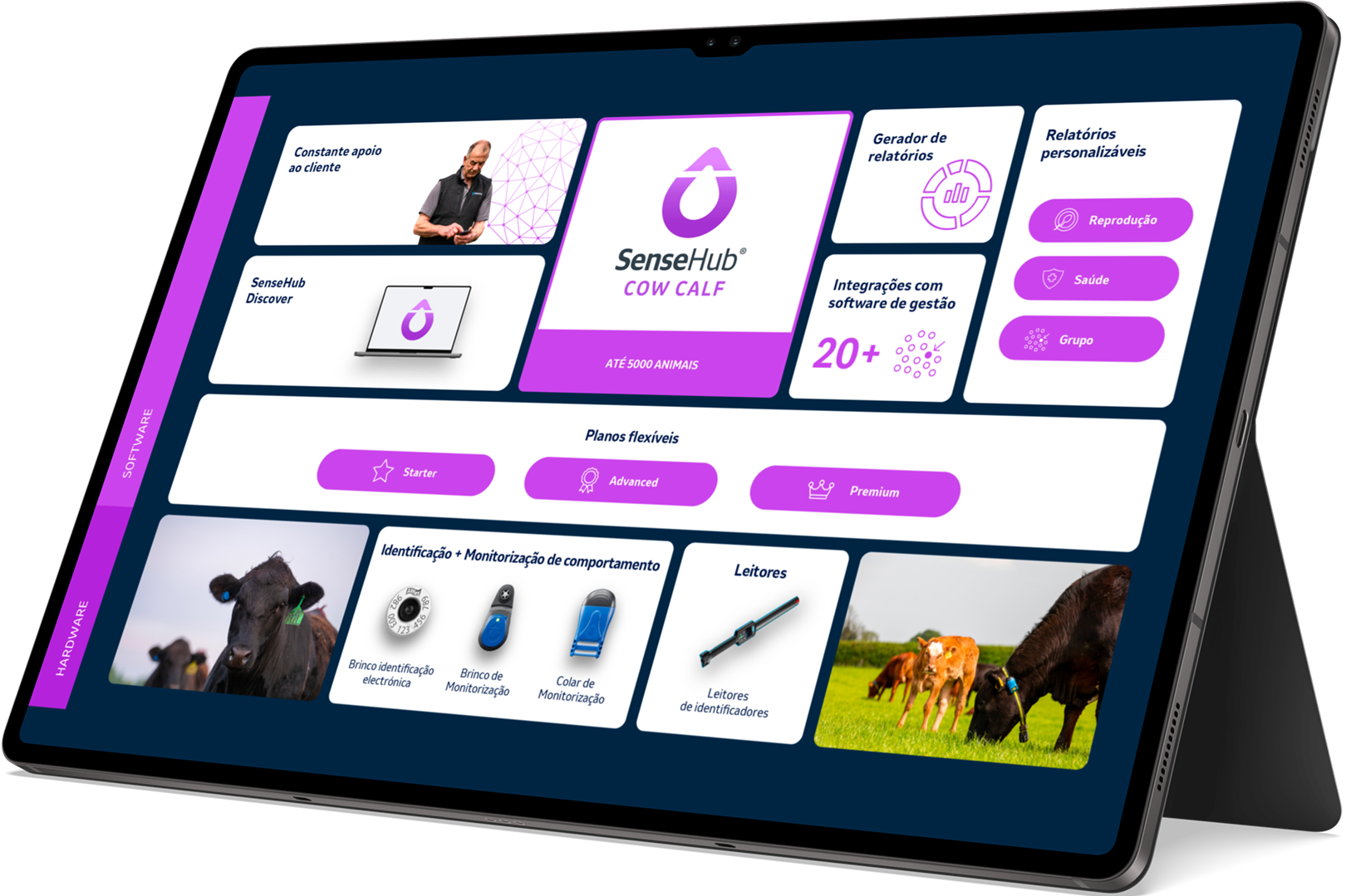 Tablet with sensehub app in purple
